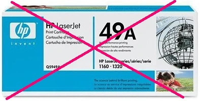 Cartouche toner HP 49A blanche et bleu